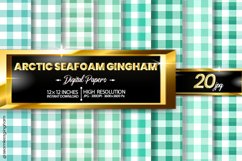 Arctic Seafoam Gingham Digital Papers 20 Variations Product Image 1