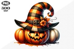 Halloween Pumpkin Sublimation - Clipart PNG Design Product Image 1