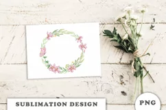 Watercolor flowers wreath PNG Product Image 4