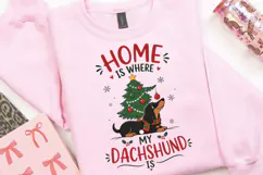 Dachshund Christmas PNG, Home Is Where My Dachshund Is PNG Product Image 5