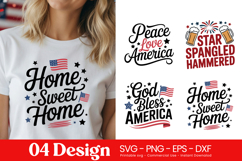 Home Sweet Home America Quotes SVG PNG Product Image 1