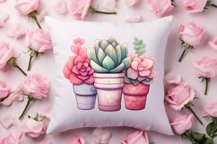 Pink Valentine Succulent Pot Clipart Product Image 4