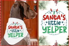 Santa's little yelper Christmas Dog Bandana SVG Design Product Image 1
