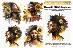 Black Girl With Sunflower | 4 Black Magic Girl Sublimation Product Image 1