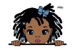 Cute Afro Girl with Braids SVG | Black Girl Head Clipart Product Image 4