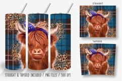 Highland Cow 4th of July Tumbler Wrap PNG Bundle Product Image 5