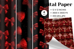 Bow Ribbon Background Bow Digital Paper Pattern Wallpaper_5 Product Image 1