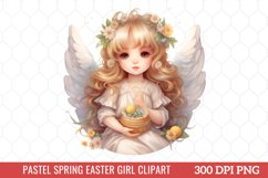 Pastel Spring Easter Girl Clipart Product Image 1