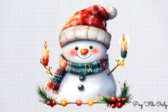 Funny Christmas Snowman Clipart PNG Product Image 1