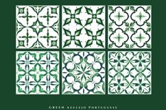 Watercolor Portuguese Tiles| Green Azulejo Product Image 4