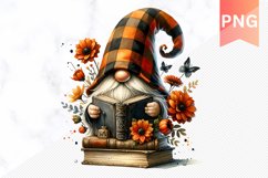 Halloween Gnome Books Sublimation - Halloween Clipart PNG Product Image 1
