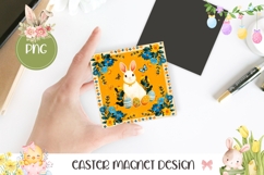 Easter Bunny Magnet, Yellow Easter Magnet Sublimation Product Image 1