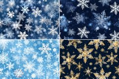 Blue Snowflake Digital Paper Bundle, Craft Paper Product Image 4
