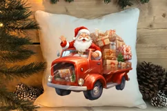 Christmas Truck Sublimation Clipart, Christmas Truck Clipart Product Image 4