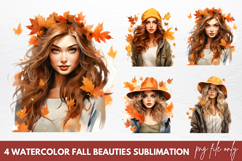Watercolor Fall Beauties Sublimation Clipart Product Image 1