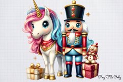 Christmas Unicorns Clipart PNG Product Image 1
