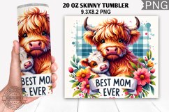 Best Mom Ever Tumbler Wrap,Highland Cow, Mom Tumbler Design Product Image 1
