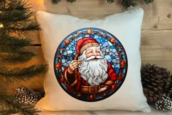 Stained Glass Painting Of Santa Clipart Sublimation Product Image 4