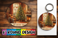 Bright Ornaments Round Sublimation PNG, Holiday Product Image 1