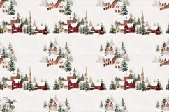 Old Christmas Town digital paper, background clipart Product Image 4