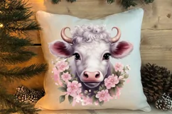 Beautiful Christmas Cow Clipart, Christmas Cow Clipart Product Image 4
