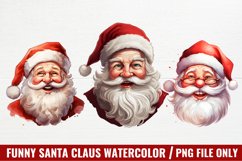 Funny Santa Claus Watercolor Clipart Product Image 1