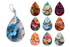 3D Flowers Earring Bundle. Flowers Teardrop Earring Design Product Image 5