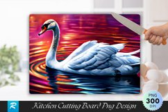 Swan Background Cutting Board Sublimation Design Product Image 1