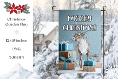 Cartoon Christmas Deer Garden Flag, Winter Garden Flag PNG Product Image 1