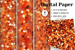 Orange glitter Background Wallpaper Sparkles Digital Paper80 Product Image 1