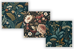 Dark Cottagecore Floral Seamless Pattern Bundle | Vintage Product Image 4