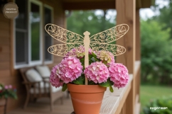 Dragonfly Garden Stake Laser Cut | Glowforge | SVG Product Image 1