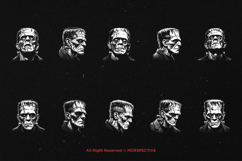 10 Bundle Dark Art Frankenstein Head Monster Skull Zombie Product Image 6