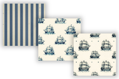 Ocean Voyage Digital Paper Pack, Sailing Adventure Seamless Product Image 4
