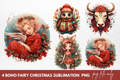 Boho Fairy Christmas Clipart Sublimation Product Image 1