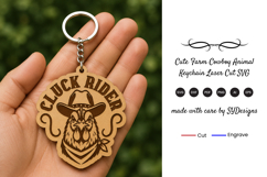Cute Farm Cowboy Animal Keychain SVG Product Image 1