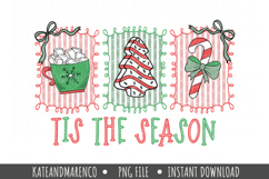 Tis The Season PNG | Preppy Christmas Coquette Sublimation Product Image 1