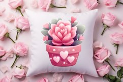 Pink Valentine Succulent Pot Clipart Product Image 4