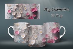 3D Tumbler Warp | 3D Flowers Art Mug Sublimation PNG Product Image 4
