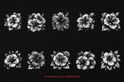 10 Bundle Dark Art Hibiscus Flower Wild Tropical Floral Product Image 6