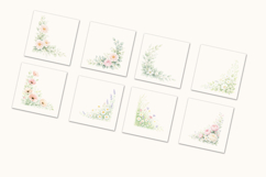 Watercolor Floral Corner Clipart - 24 Product Image 5