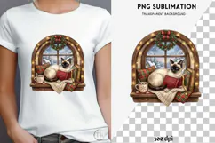 Christmas bookish cat png design for T-shirts Product Image 4