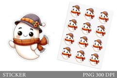 Cute Ghost Sticker Design. Cute Halloween Sticker Product Image 1