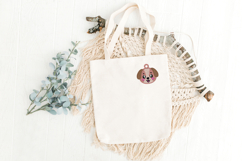 Cute Puppy Dog Face Keychain Embroidery Product Image 5