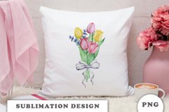 Watercolor Spring bouquet sublimation png Product Image 4