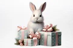 Chirstmas Bunnies Clipart PNG Product Image 4