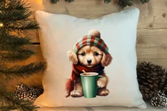 Christmas Dog And Coffee Clipart, Christmas Clipart Product Image 4