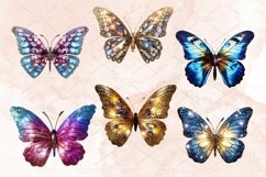 Digital sticker set with 22 glitter butterfly stickers PNG Product Image 4