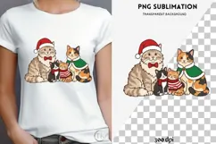 Cute Christmas cats png design for T-shirts Product Image 3