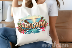 Santorini Greece PNG, Oia Village Coastal Sublimation Design Product Image 4
